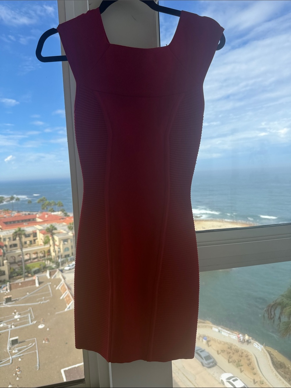 bebe Red Sleeveless Bodycon Dress